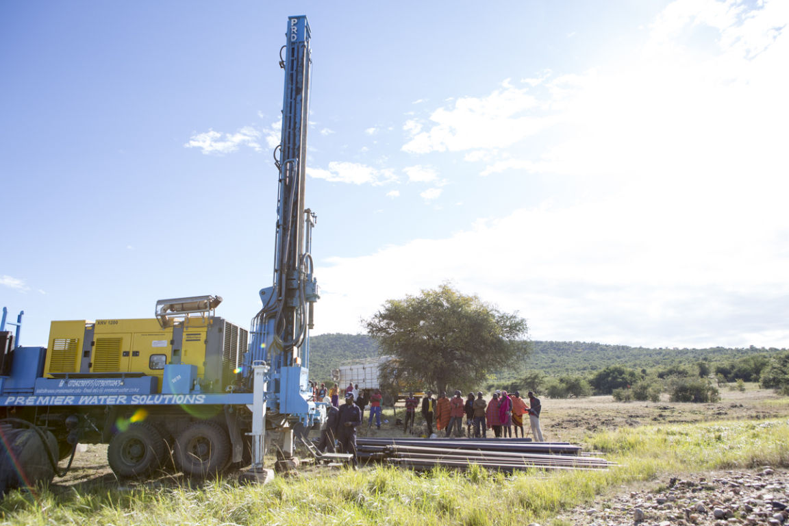 Drilling a fresh water well at Ilturisho Kenya