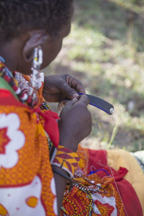 a group of 100 local Maasai women put their hand beading skills to work to make an extra income to help support their families, most with the hope of sending their children to school.