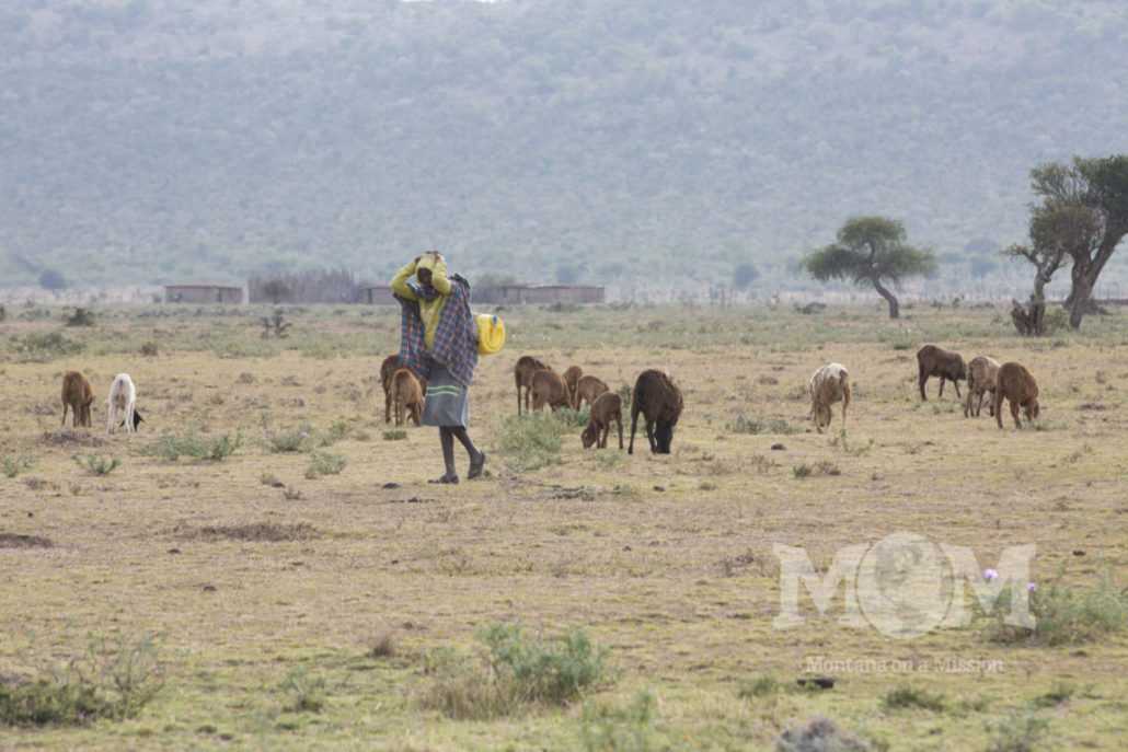 As in much of Africa, Noomali and her daughters, along with the other women must spend much of their time walking for the water their families need. 