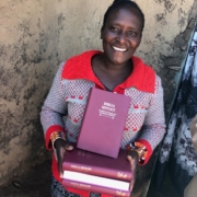 Sharing the Word! Besides drilling for clean water during our June visit to Kenya, we were able to show the Jesus film and give out 200 more Maasai language Bibles. These photos are of three rural pastors receiving Bibles to share with their congregations.